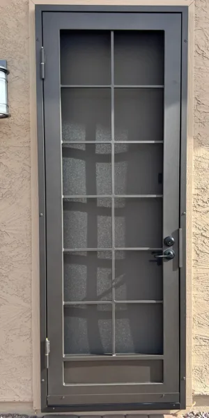 Window Pane Design - Single Steel Security Screen Door with Lock and Handle - Steel Advantage - Phoenix, AZ