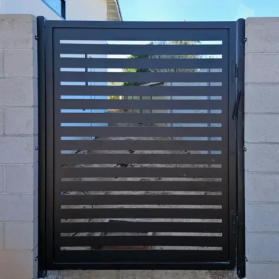 modern horizontal slat security gate